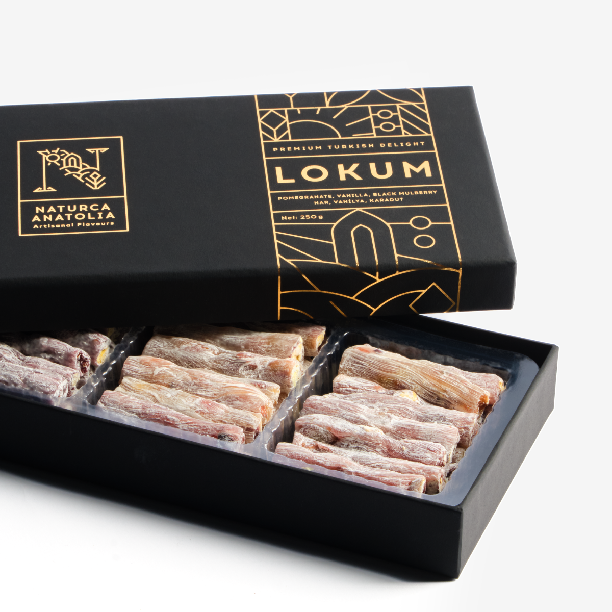 Naturca Anatolia Nar, Vanilya, Karadut Lokum (Siyah Kutu) 250 gr