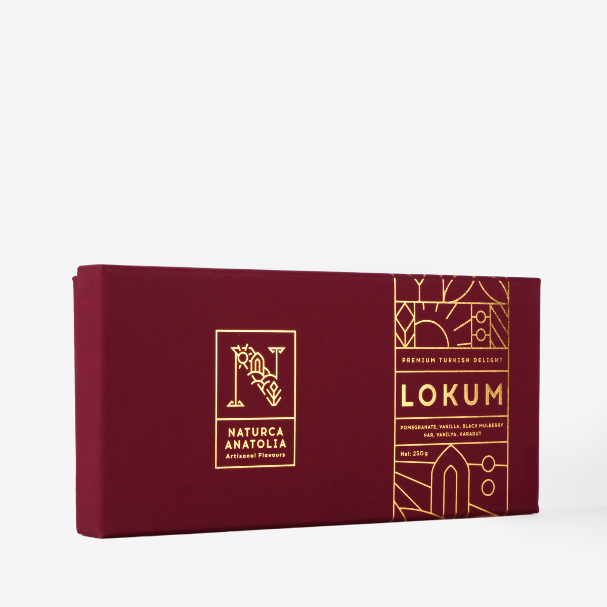 Naturca Anatolia Nar,Vanilya,Karadut Lokum (Bordo Kutu) 250 gr