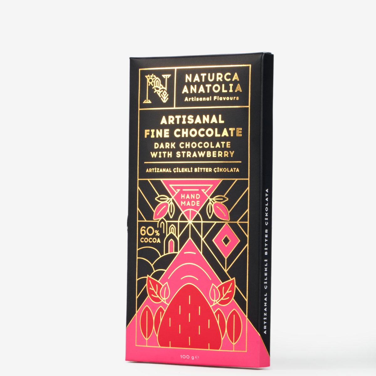 Naturca Anatolia %60 Kakao Artizanal Çilekli Bitter Tablet Çikolata 100 gr