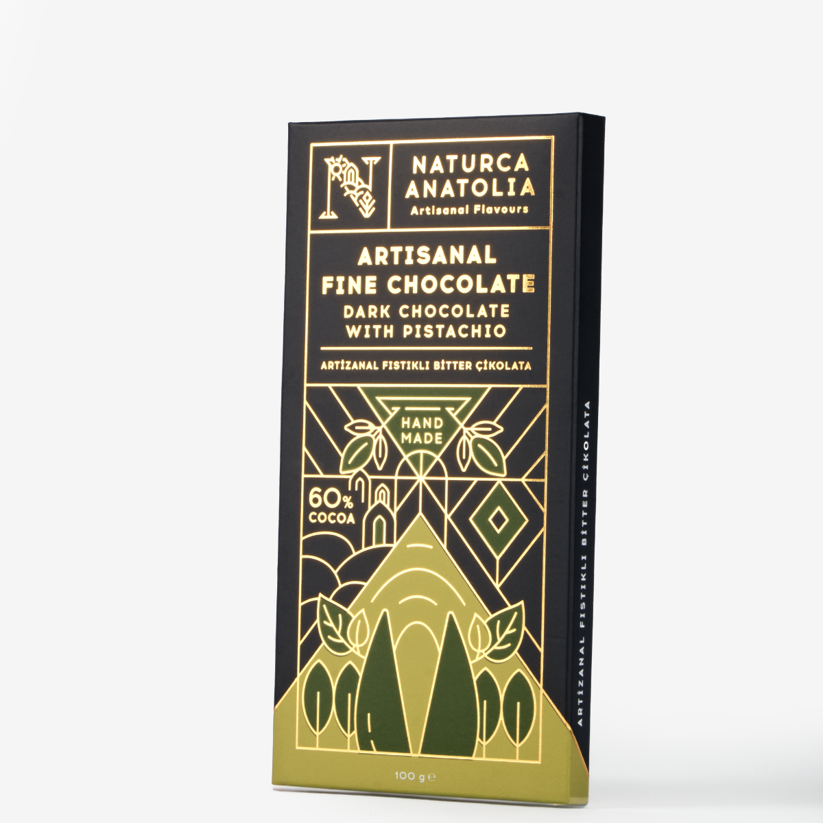 Naturca Anatolia %60 Kakao Artizanal Fıstıklı Bitter Tablet Çikolata 100 gr