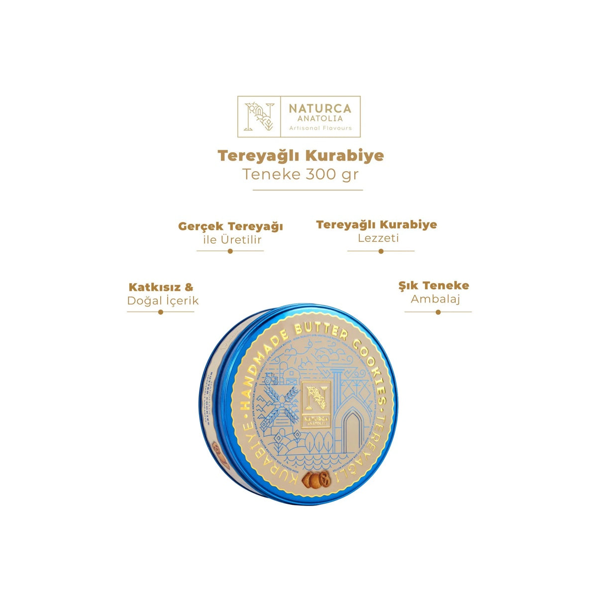 Naturca Anatolia Tereyağlı Kurabiye Teneke 300 gr