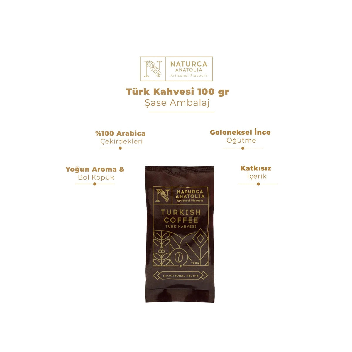 Naturca Anatolia Turkish Coffee 100 gr Sachet Packaging